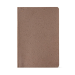 Libreta con portada flexible de residuos de café A5 hojas a puntos color marrón claro vista frontal