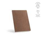 Libreta con portada flexible de residuos de café A5 hojas a puntos color marrón claro