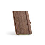 Libreta eco con portada que simula las vetas de madera A5 hojas en blanco color marrón oscuro