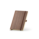 Libreta eco con portada que simula las vetas de madera A5 hojas en blanco color marrón oscuro segunda vista