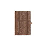 Libreta eco con portada que simula las vetas de madera A5 hojas en blanco color marrón oscuro vista frontal
