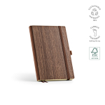 Libreta eco con portada que simula las vetas de madera A5 hojas en blanco color marrón oscuro