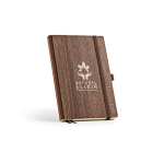 Libreta eco con portada que simula las vetas de madera A5 hojas en blanco color marrón oscuro