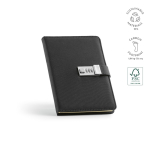 Libreta con candado de cierre de contraseña y tapa eco A5 hojas en blanco color negro