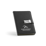 Libreta con candado de cierre de contraseña y tapa eco A5 hojas en blanco color negro