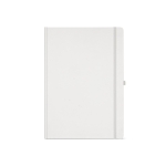 Libretas publicitarias de papel reciclado tapa dura A4 hojas a rayas color blanco vista frontal