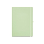 Libretas publicitarias de papel reciclado tapa dura A4 hojas a rayas color verde pastel vista frontal