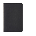 Libretas personalizadas cubierta de cartón reciclado A5 hojas a rayas color negro vista frontal