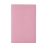 Libretas personalizadas cubierta de cartón reciclado A5 hojas a rayas color rosa vista frontal