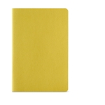Libretas personalizadas cubierta de cartón reciclado A5 hojas a rayas color amarillo oscuro vista frontal