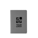 Libreta publicitaria con cubierta de cartón reciclado A6 hojas a rayas vista principal