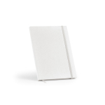 Libreta de tapa dura con cartón de leche reciclado A5 hojas a puntos color blanco