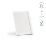 Libreta de tapa dura con cartón de leche reciclado A5 hojas a puntos color blanco