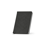 Cuaderno de tapa dura en piel sintética reciclada con dos bolsillos A5 color negro