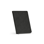 Cuaderno de tapa dura en piel sintética reciclada con dos bolsillos A5 color negro segunda vista