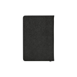 Cuaderno de tapa dura en piel sintética reciclada con dos bolsillos A5 color negro vista trasera