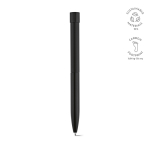 Bolígrafo de aluminio reciclado con pulsación magnética tinta negra color negro