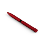 Bolígrafo de aluminio reciclado con pulsación magnética tinta negra color rojo segunda vista