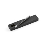 Bolígrafo de aluminio reciclado con mecanismo de rotación tinta negra color negro cuarta vista