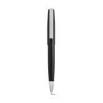 Bolígrafo de aluminio reciclado con mecanismo de rotación tinta negra color negro vista frontal