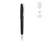 Bolígrafo de aluminio reciclado con mecanismo de rotación tinta negra color negro