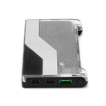 Powerbank de plástico reciclado con pantalla LED 10.000 mAh color negro cuarta vista