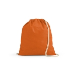 Mochila ecológica de cuerdas de algodón reciclado y RPET 140 g/m2 color naranja