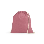 Mochila ecológica de cuerdas de algodón reciclado y RPET 140 g/m2 color rosa