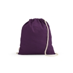 Mochila ecológica de cuerdas de algodón reciclado y RPET 140 g/m2 color violeta