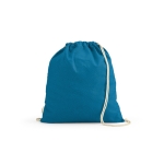 Mochila ecológica de cuerdas de algodón reciclado y RPET 140 g/m2 color azul claro