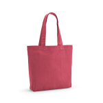 Bolsa de algodón reciclado y RPET con asas largas 180 g/m2 color fucsia