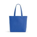 Bolsa de algodón reciclado y RPET con asas largas 280 g/m2 color azul real
