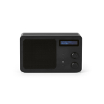 Altavoz inalámbrico de plástico reciclado con pantalla LCD 15W color negro vista frontal