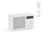 Altavoz inalámbrico de plástico reciclado con pantalla LCD 15W color blanco