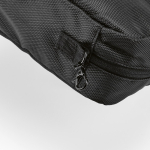 Neceser organizador de viaje de poliéster reciclado con gancho 4,5L color negro cuarta vista