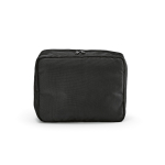 Neceser organizador de viaje de poliéster reciclado con gancho 4,5L color negro vista trasera
