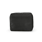 Neceser organizador de viaje de poliéster reciclado con gancho 4,5L color negro vista frontal