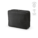 Neceser organizador de viaje de poliéster reciclado con gancho 4,5L color negro