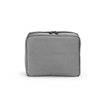 Neceser organizador de viaje de poliéster reciclado con gancho 4,5L color gris vista frontal