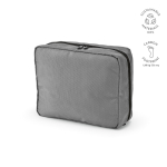 Neceser organizador de viaje de poliéster reciclado con gancho 4,5L color gris