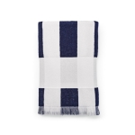 Toalla de playa 80x180cm algodón reciclado rayas verticales 450 g/m2 color azul vista superior
