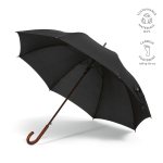Paraguas elegante de madera con apertura automática antiviento ø122 color negro