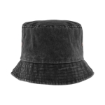 Gorro casual estilo bob de algodón con efecto lavado 260 g/m2 color negro primera vista