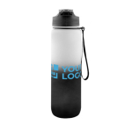 Botella con marcadores de consumición diaria de liquido1L color negro vista principal