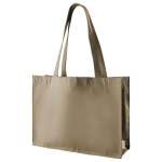 Bolsa de la compra de algodón reciclado de asas largas 300 g/m2 color beige primera vista