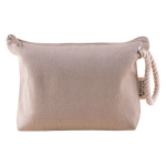 Neceser de algodón reciclado con asa gruesa de cuerda 300 g/m2 color beige primera vista