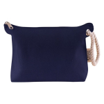 Neceser de algodón reciclado con asa gruesa de cuerda 300 g/m2 color azul marino primera vista