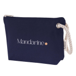 Neceser de algodón reciclado con asa gruesa de cuerda 300 g/m2 color azul marino cuarta vista