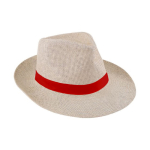Sombrero de papel en color natural con cinta personalizable color natural segunda vista
