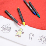 Gorro navideño para niños con dibujos y 4 ceras para colorear color rojo